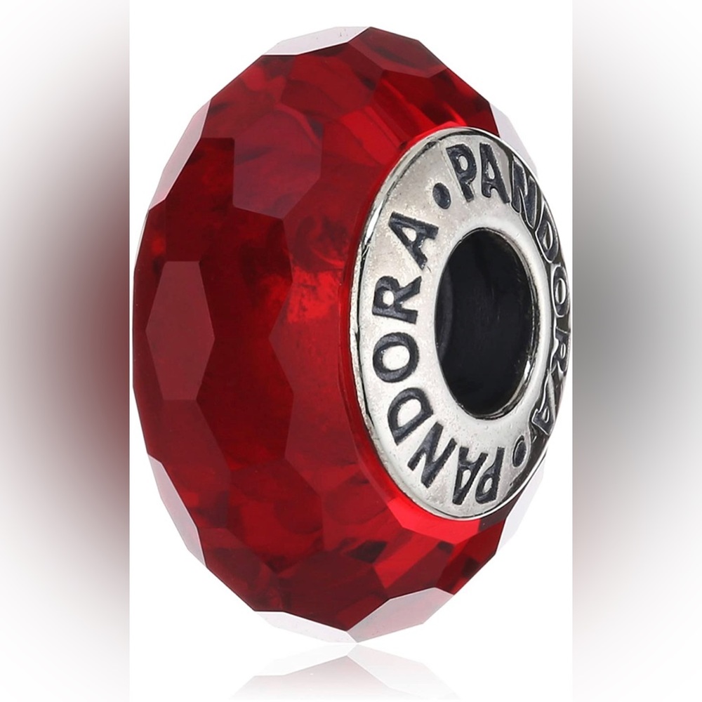PANDORA Red Faceted Murano Charm